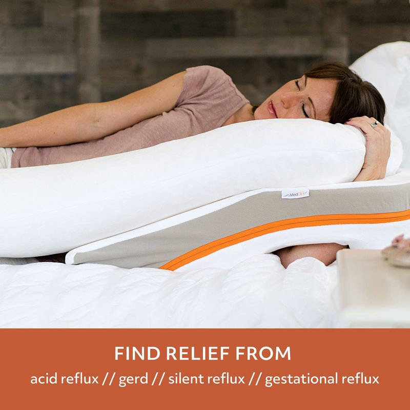 MedCline Reflux Relief System - Bed Wedge Pillow for Acid Reflux Relief, Full Body Pillow with Arm Hole - Large - 6' & Above