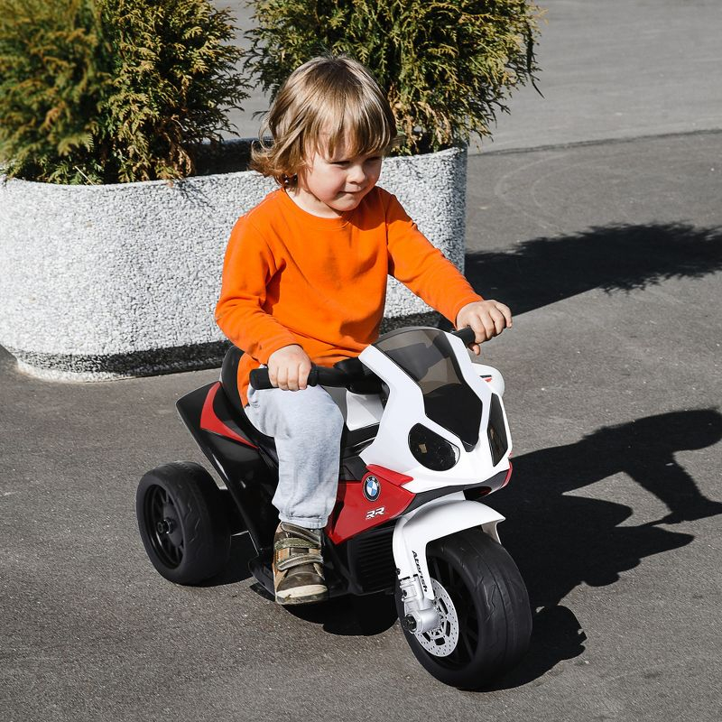 Aosom 6V Kids Motorcycle Licensed BMW, Toddler Motorcycle with Headlight, Music, 3 Wheeled Electric Motorcycle for Kids, Gift for Boys & Girls, Red