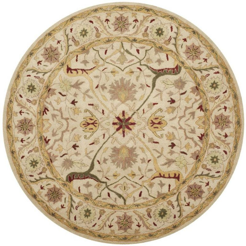 Antiquity AT14 Hand Tufted Indoor Area Rug - Ivory - 6' Round - Safavieh