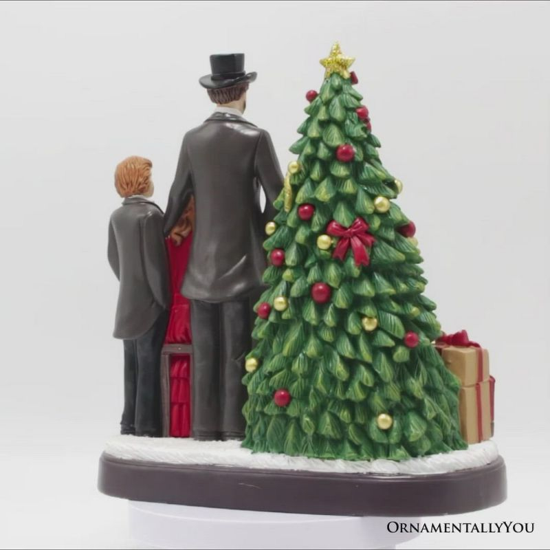 Elegant Victorian Christmas Family Figurine, 8" Vintage Holiday Tabletop Statue and Home Decoration| OrnamentallyYou