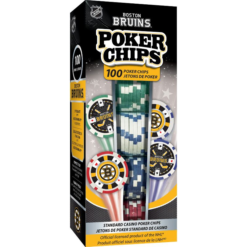 MasterPieces Casino Style 100 Piece Poker Chip Set - NHL Boston Bruins