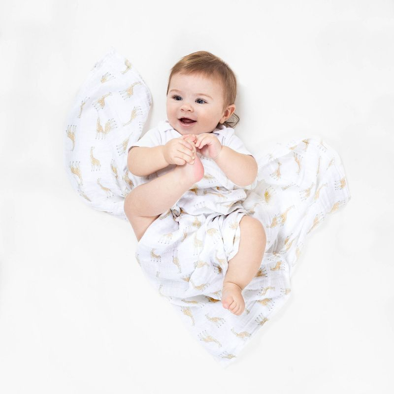 aden + anais essentials Muslin Swaddle Blankets - Natural History - 4pk