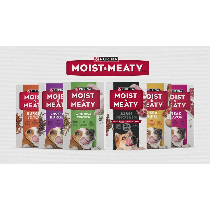 Moist & Meaty Burguer with Cheddar Cheese and Beef Flavor Dry Dog Food - 12ct Pack