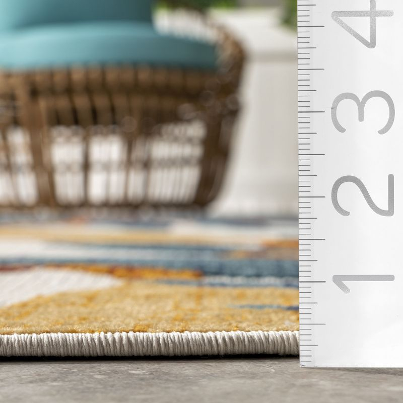 Nuloom Saskia Floral & Paisley 8x10 Indoor/Outdoor Area Rug for Living Room Patio Deck Front Porch Kitchen, Multicolor/Ivory