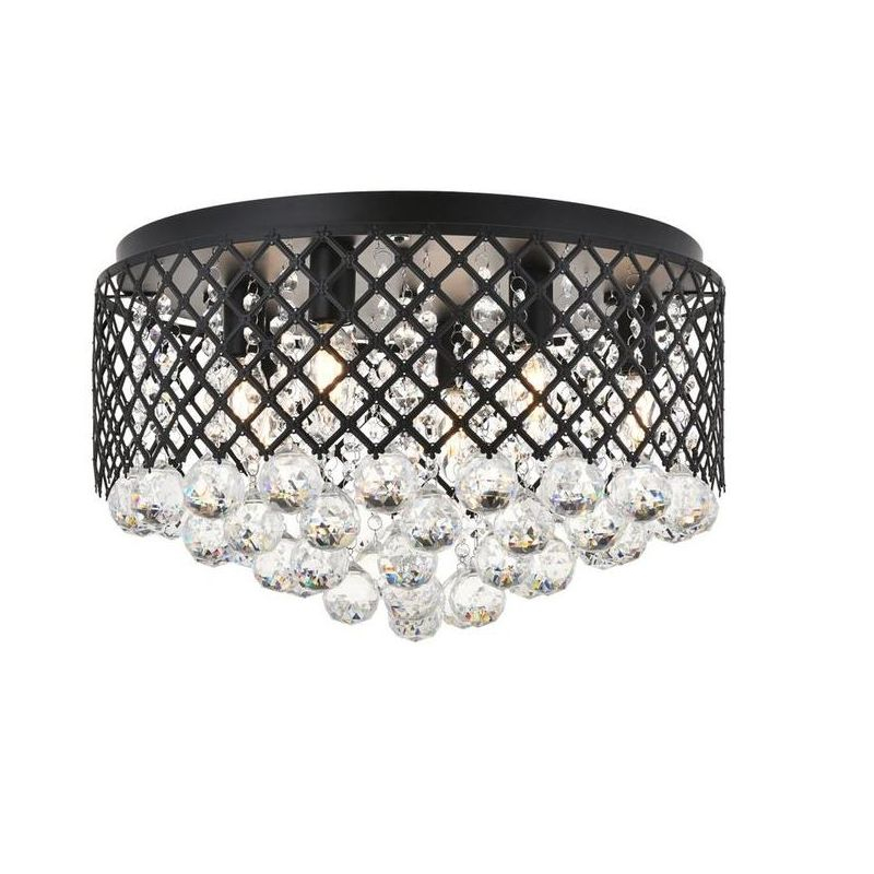 Elegant Lighting Tully 6 light Matte Black Flush Mount