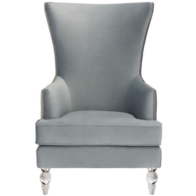 Geode Modern Wingback Chair - SFV4745 - Light Silver - Safavieh Couture