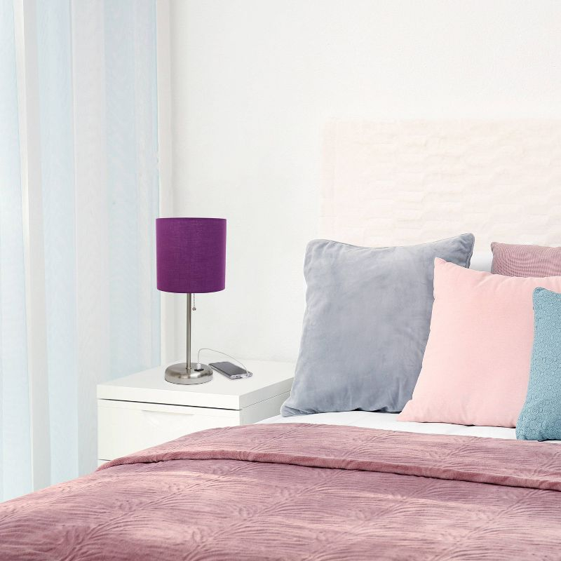 Creekwood Home 19.5" Bedside USB Port Feature Metal Table Desk Lamp: No Assembly, ETL Listed