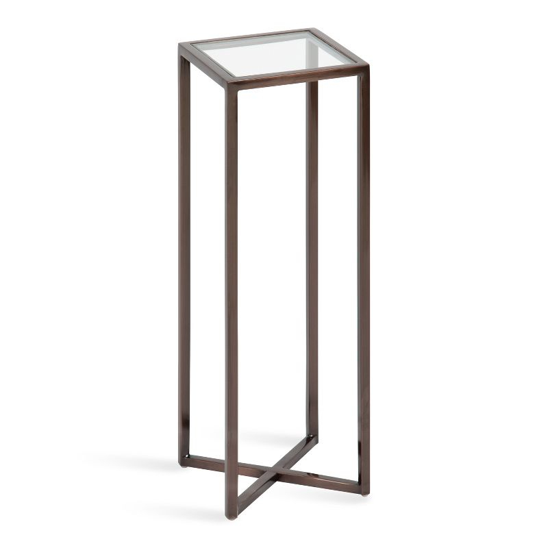 Kate and Laurel Jaspur Square Metal Drink Table, 7x7x21, Bronze