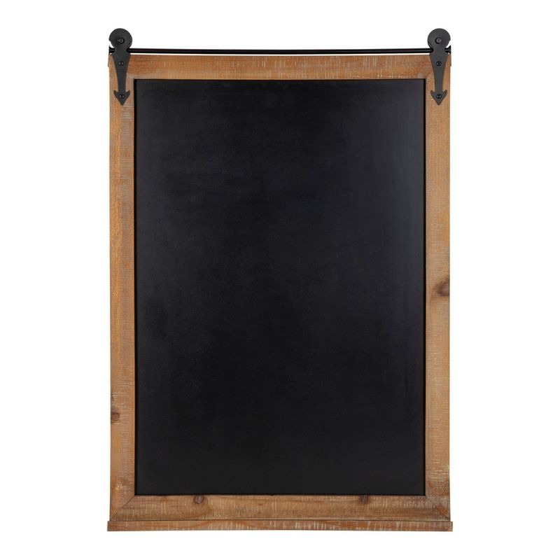 21.5" x 2" Cates Barn Door Wood Framed Chalkboard Rustic Brown - Kate and Laurel