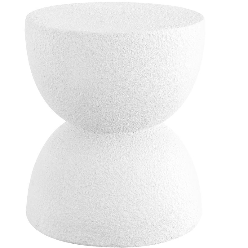 Greta 18" Mid-Century Modern Drum Accent Table , White - JONATHAN Y
