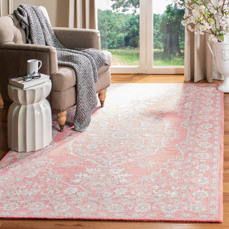 Micro-Loop MLP504 Hand Tufted Indoor Accent Rug - Pink/Ivory - 3'x5' - Safavieh