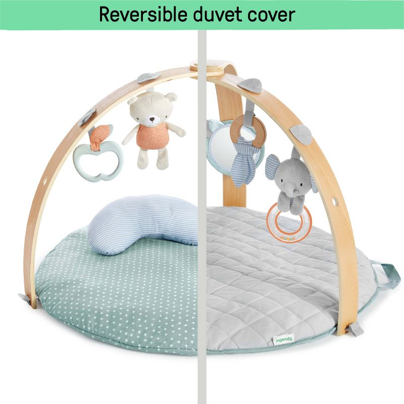 Ingenuity Cozy Spot Duvet Activity Gym with Self-Storage, Machine Washable Mat - Loamy