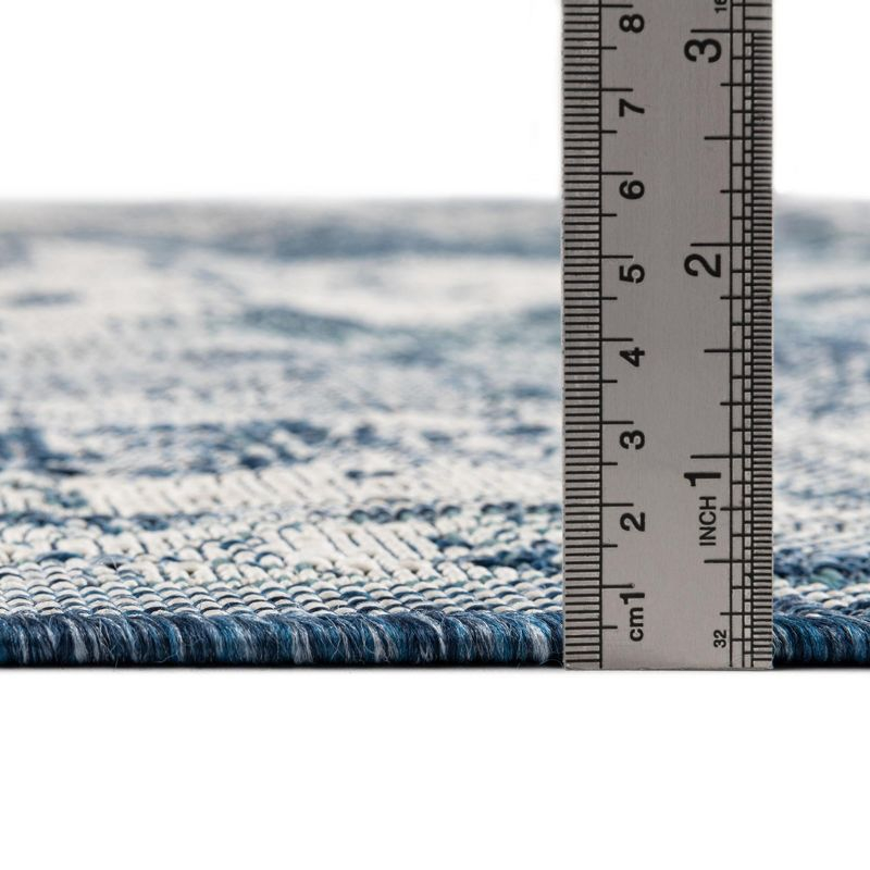 Unique Loom 5' 3 x 5' 3 Square Indoor/Outdoor Traditional Blue Area Rug