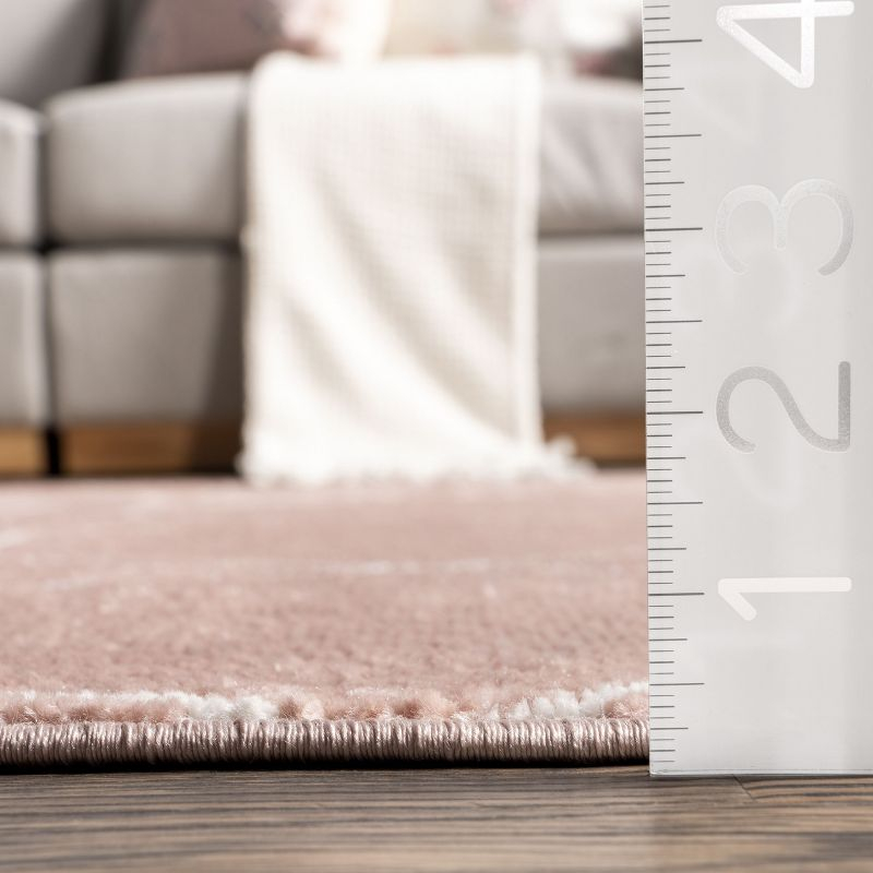 Nuloom Veronica Geometric 4x6 Indoor Area Rug for Living Room Bedroom Dining Room, Pink