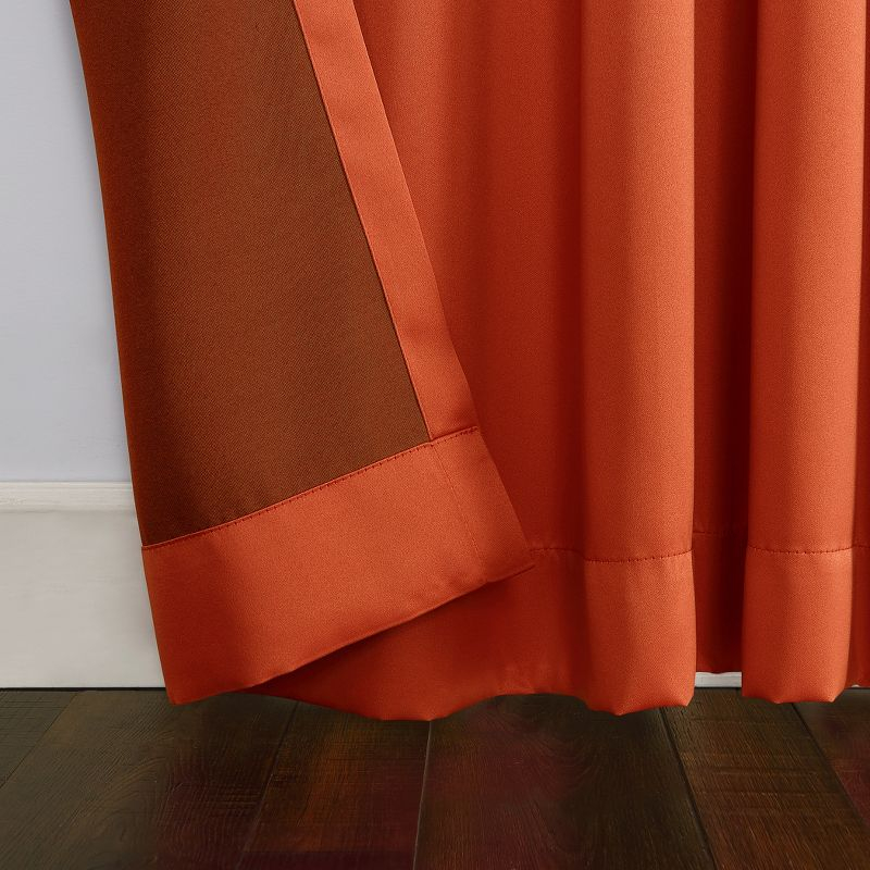 40"x84" Sun Zero Room Darkening Lazlo Grommet Curtain Panel Tangerine Orange: Modern Thermal Insulated, Energy Efficient