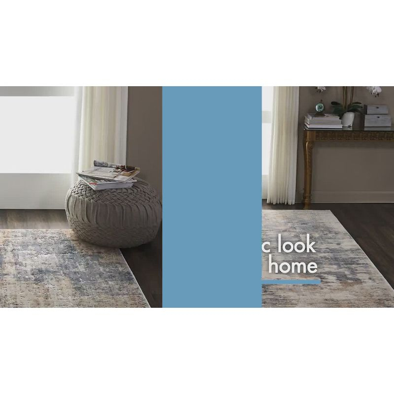 Nourison Rustic Textures Modern Brushstrokes Indoor Area Rug Grey/Blue 9'3" x 12'9"