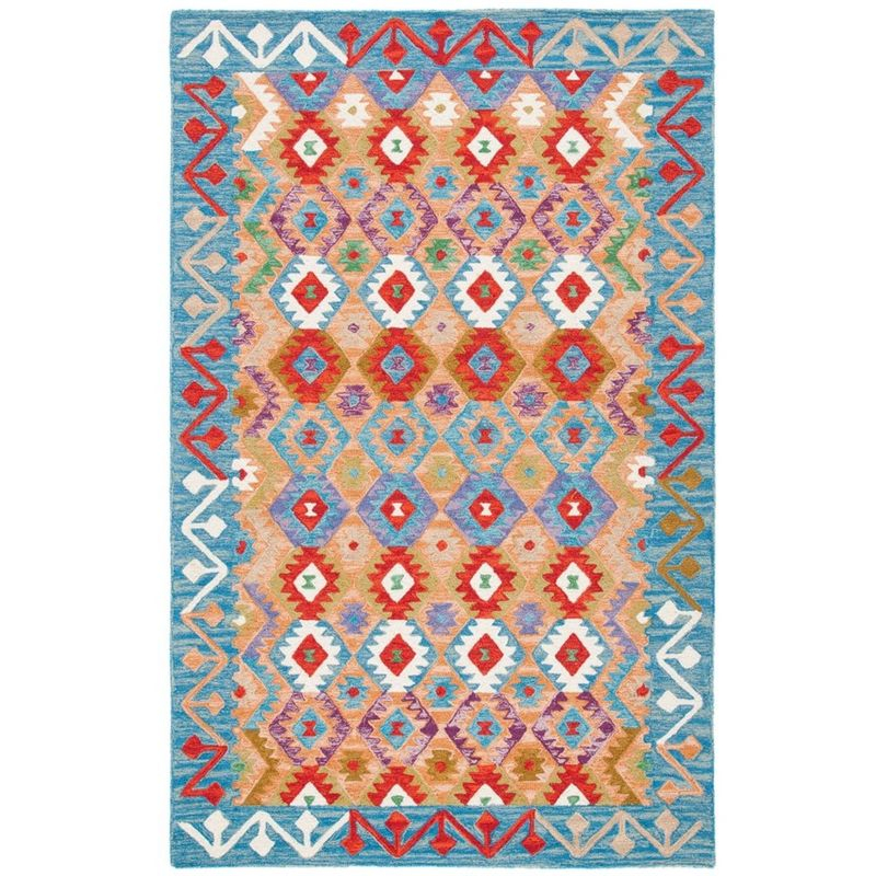 Aspen APN417 Hand Tufted Area Rug - Light Blue/Beige - 5'x8' - Safavieh.