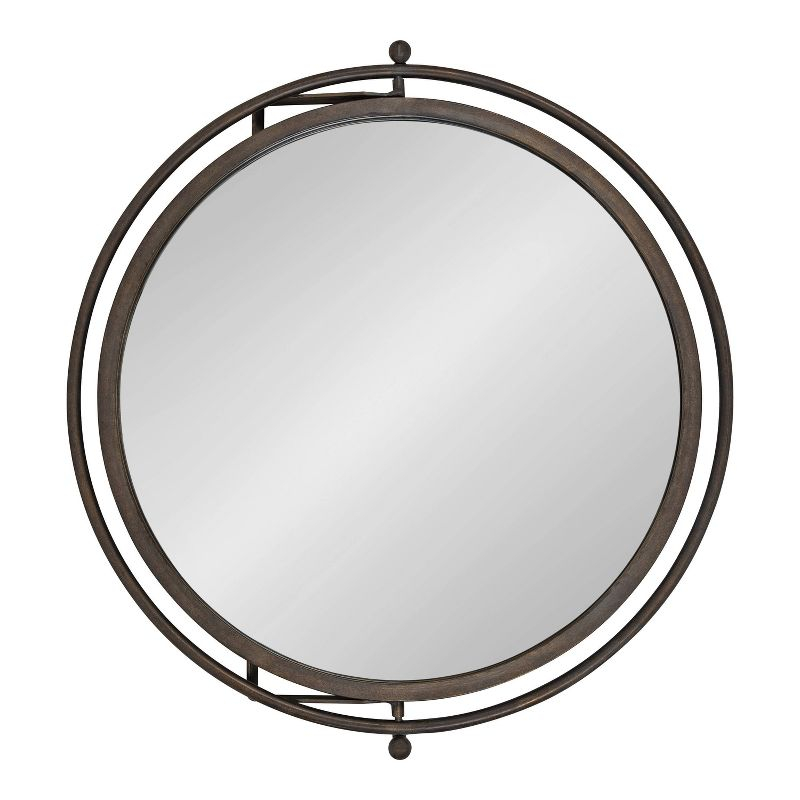 21"x23" Baron Pivot Decorative Wall Mirror Silver - Kate & Laurel All Things Decor: Swivel Rod, Easy Mount