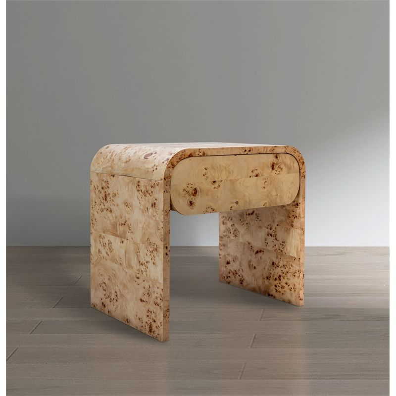 Meridian Furniture Cresthill Burl Wood Night Stand