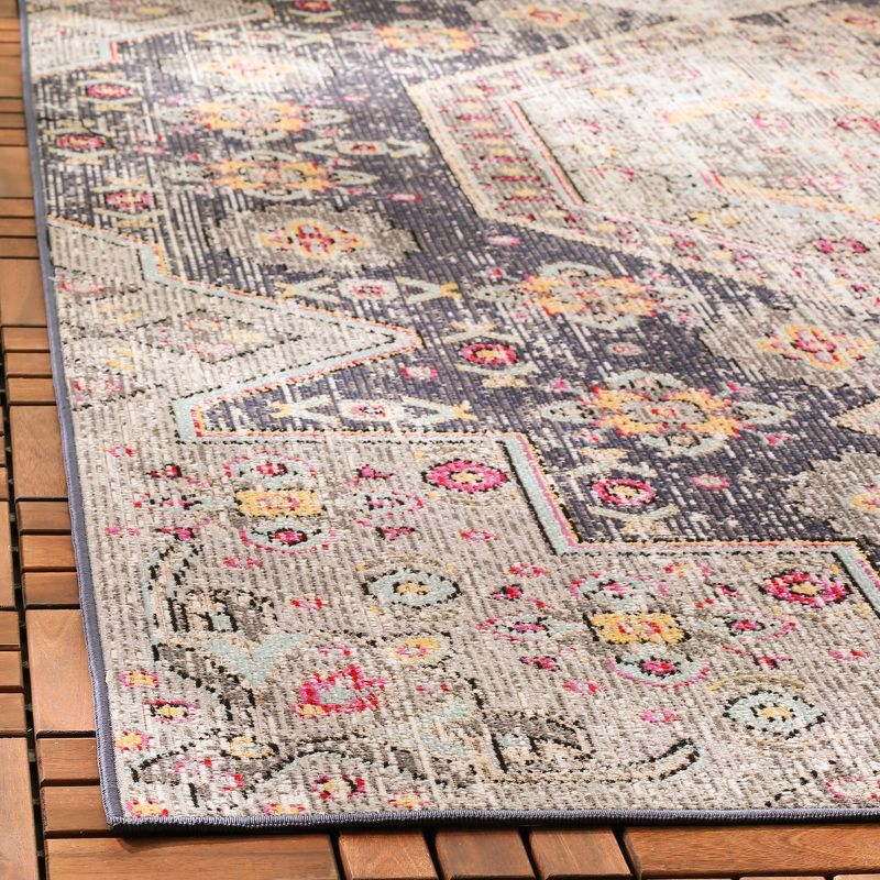 Montage MTG365 Power Loomed Indoor/Outdoor Area Rug - Black/Multi - 5'1"x7'6" - Safavieh