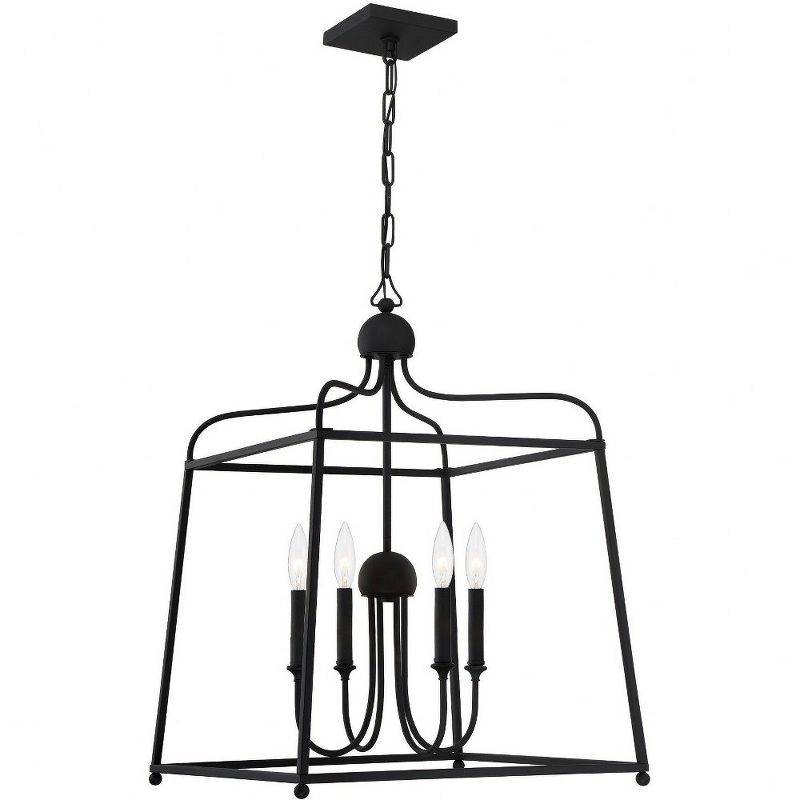 Crystorama Lighting Sylvan 4 - Light Chandelier in  Black Forged