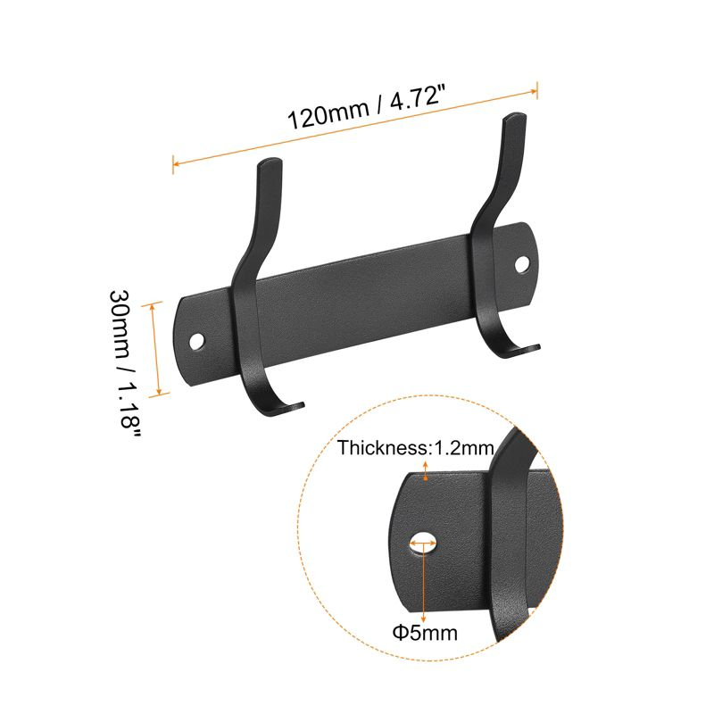 Unique Bargains Stainless Steel Wall Mounted Waterproof Bedroom Coat Hook Rack 2 Pcs 2 Hooks