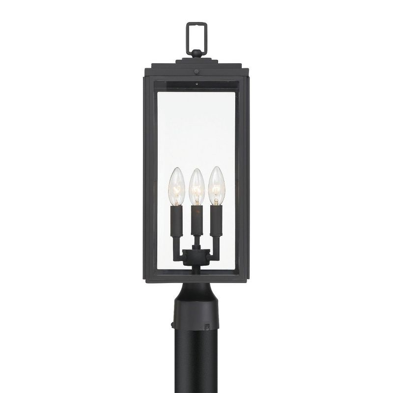 Crystorama Lighting Byron 3 - Light Post Light in  Matte Black