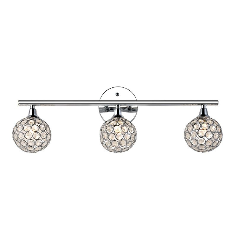 JONATHAN Y Maeve 23" 3-Light Iron/Glass Contemporary Glam LED Vanity Light, Chrome