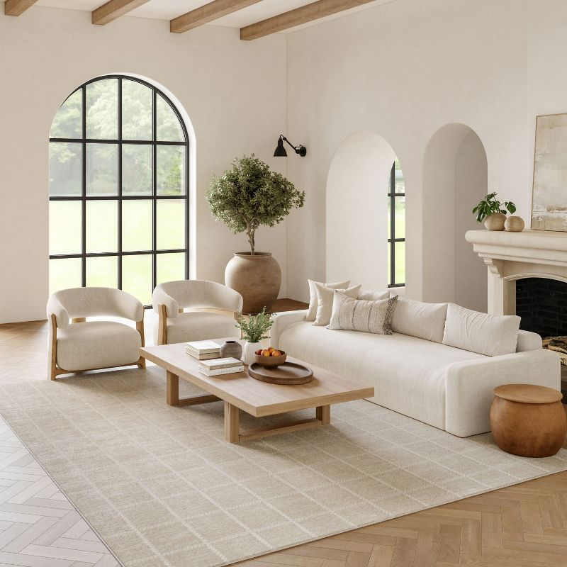 Nourison Serenity Home Contemporary Indoor Area Rug Ivory Cream 7'10" x 9'10"