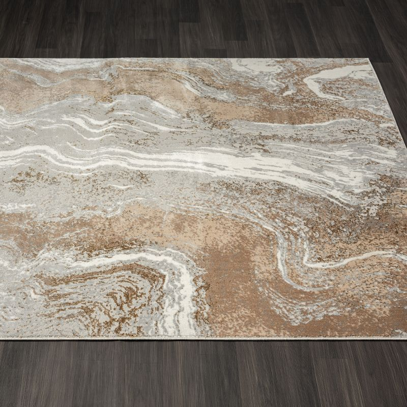 Luxe Weavers Marble Swirl Abstract Area Rug, Gray 4x5