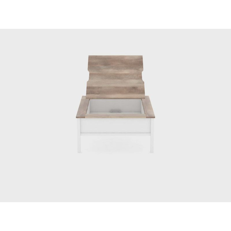 Cottage Road Gaming Coffee Table with Reversible Top Soft White - Sauder: Chess & Checkers, Adjustable Storage Shelf