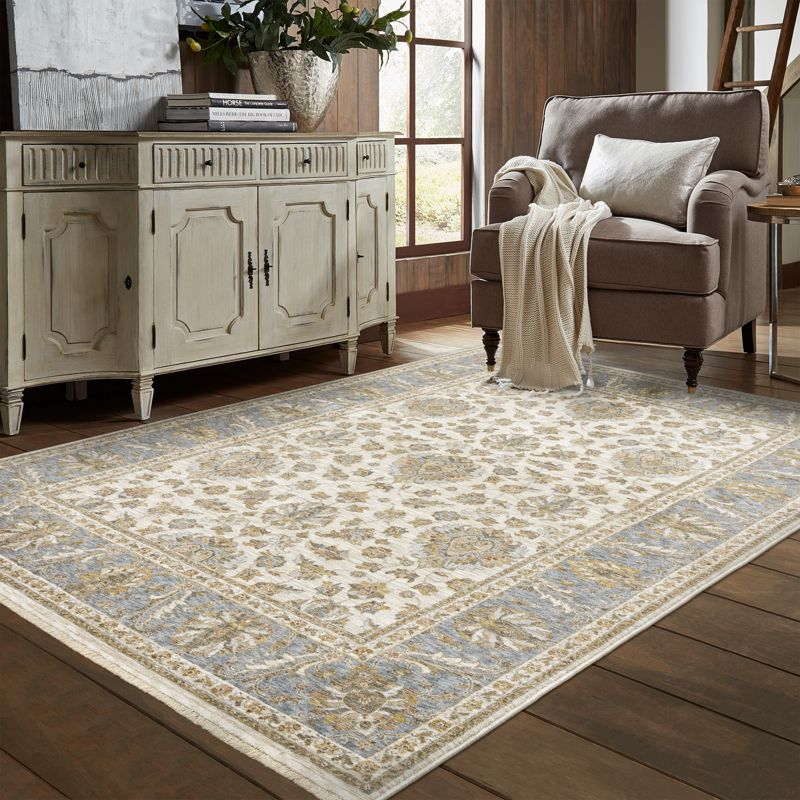 Oriental Weavers Maharaja 5091Z Ivory/ Blue Indoor Area Rug - 5'3" x 7'6"
