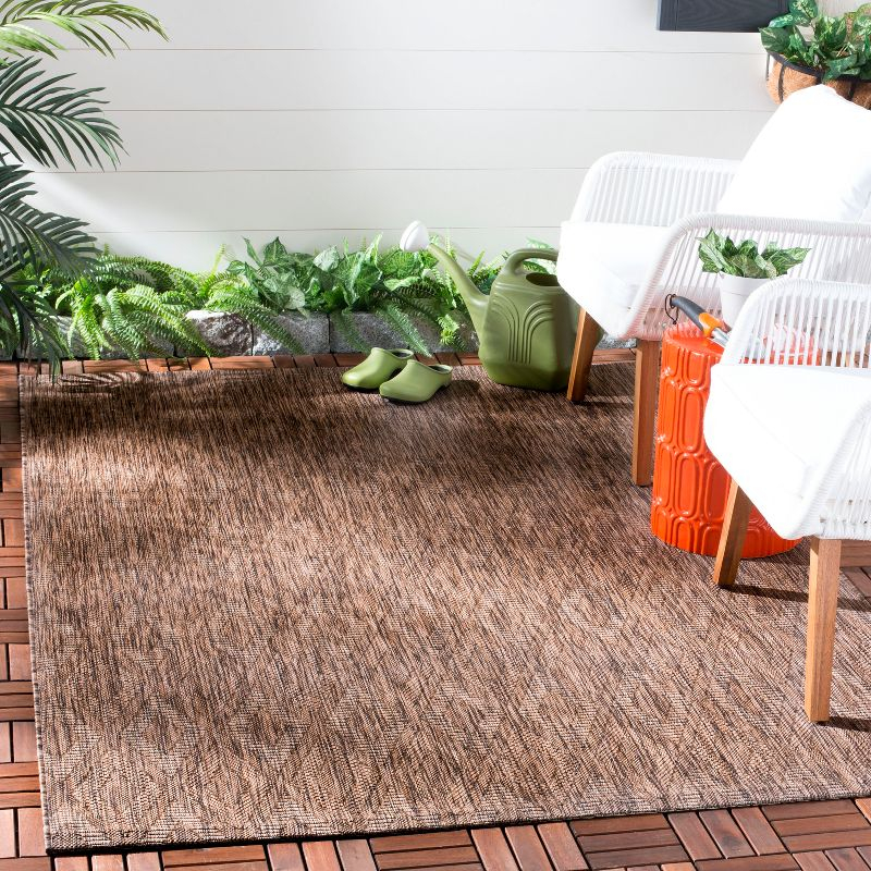 Courtyard CY8522 Power Loomed Indoor and Outdoor Area Rug - Brown/Brown - 6'7"x9'6" - Safavieh