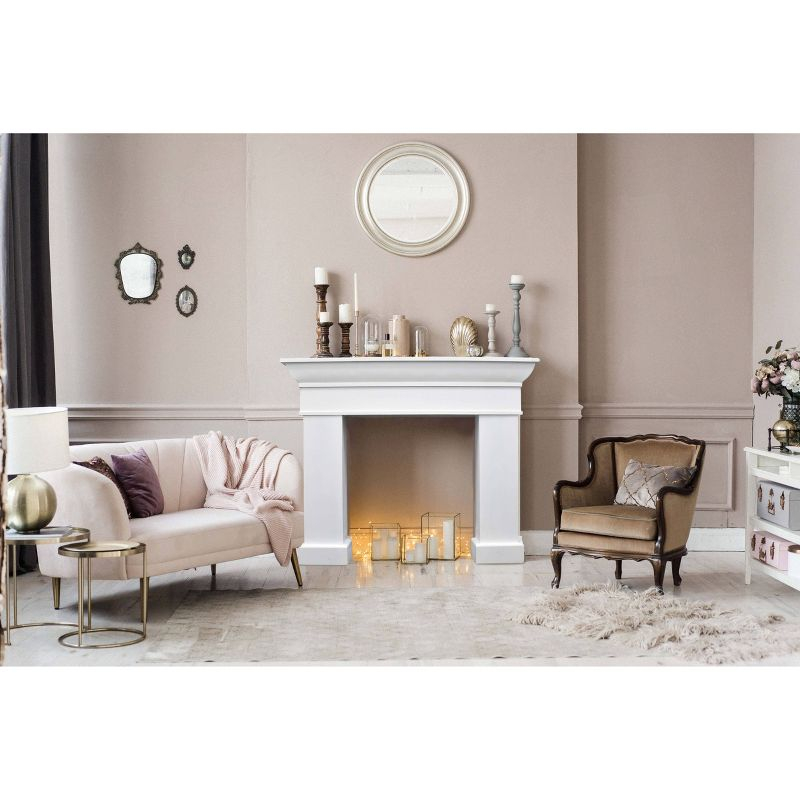 Storied Home Monolith Decorative Fireplace Mantel White: Fir Wood & MDF, Wall Mount, 49.625"H