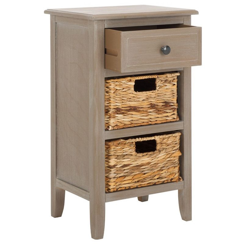 Everly Drawer Side Table - Taupe - Safavieh.
