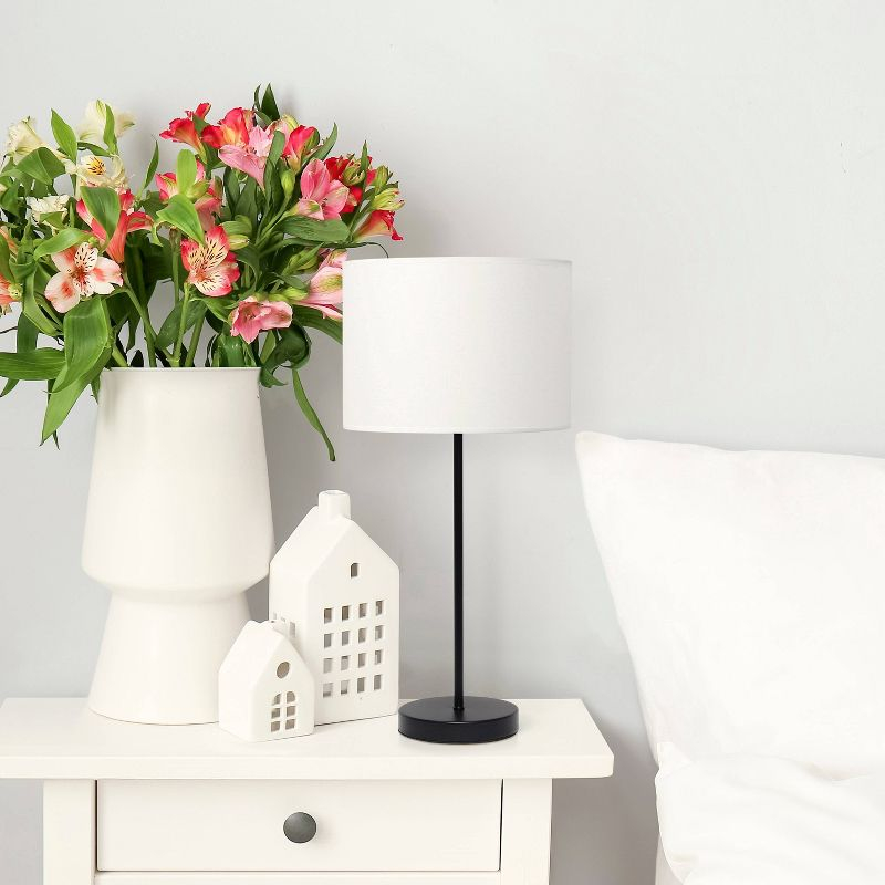 Stick Lamp Off-White - Simple Designs: Contemporary Cotton Shade, ETL Listed, No Assembly Required
