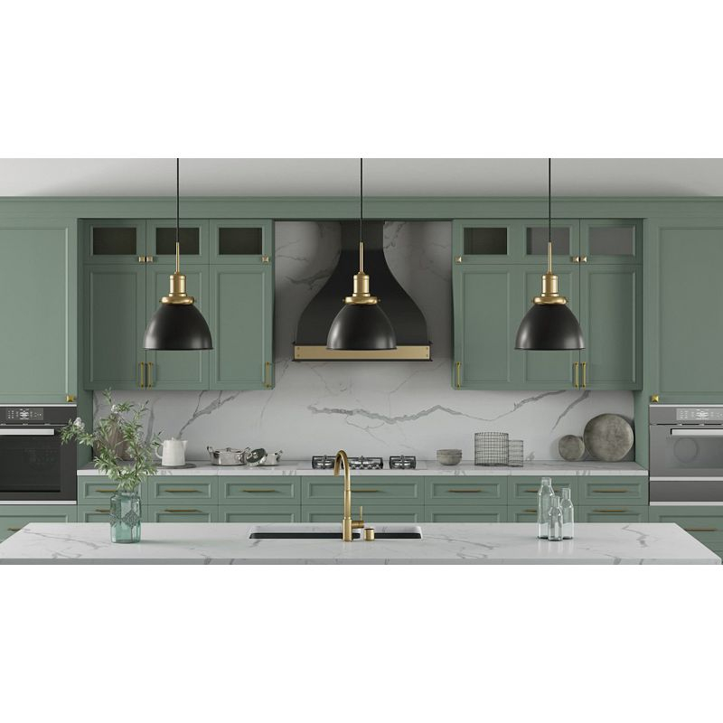 Hudson and Canal 7" Wide Semi Flush Mount: UL Listed, Retro-Inspired, Metal/Glass Fixture