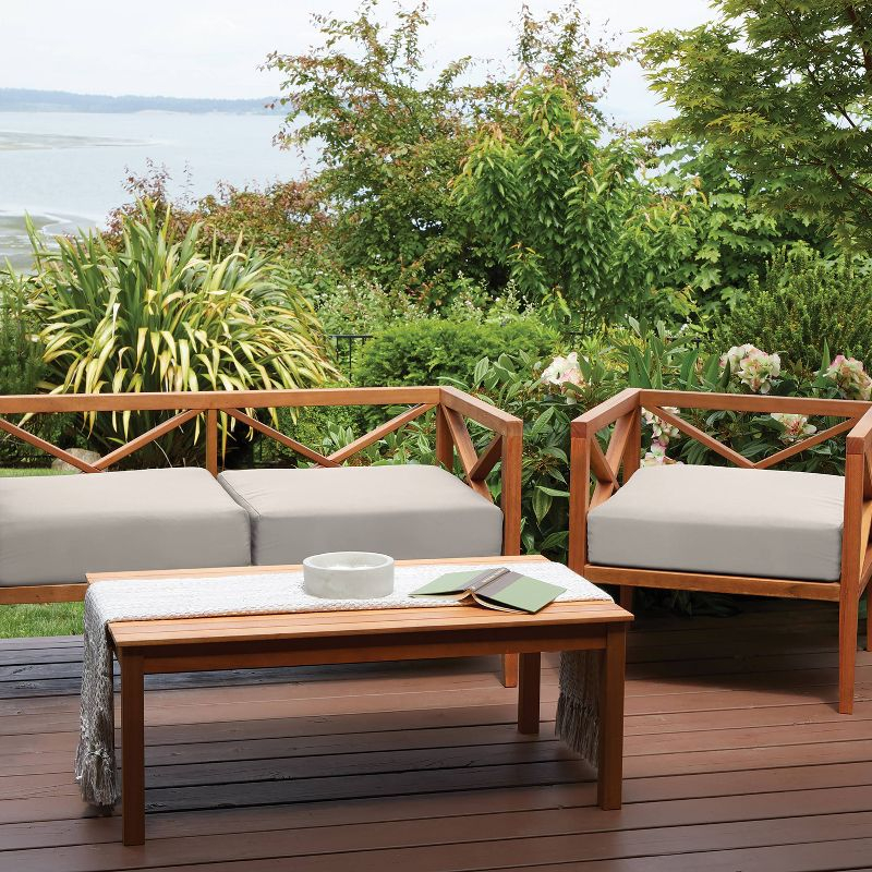 19" x 19" x 3" Ravenna Water-Resistant Patio Seat Cushion Mushroom - Classic Accessories