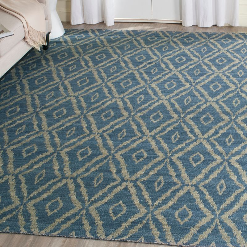 Kilim KLM215 Hand Woven Area Rug - Blue/Grey - 8'x10' - Safavieh.