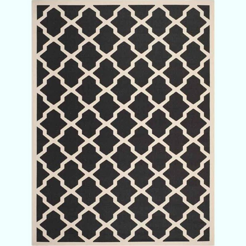 Courtyard CY6903 Power Loomed Indoor and Outdoor Area Rug - Black/Beige - 9'x12' - Safavieh