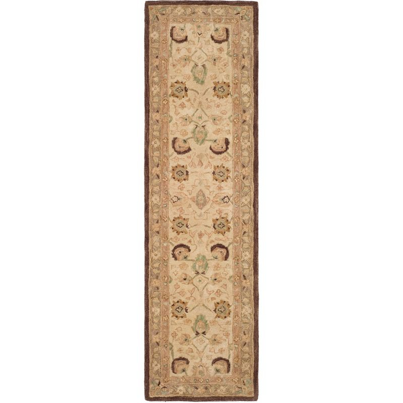 Anatolia AN512 Hand Tufted Indoor Runner Rug - Ivory/Brown - 2'3"x10' - Safavieh