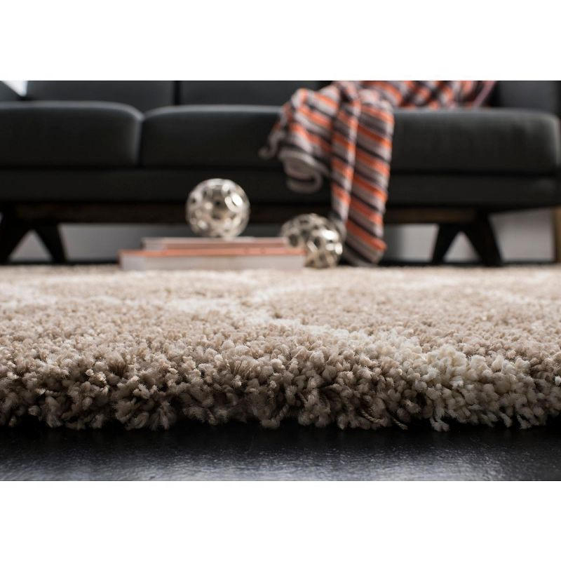 Hudson Shag SGH280 Power Loomed Indoor Area Rug - Beige/Ivory - 7'x7' Square - Safavieh