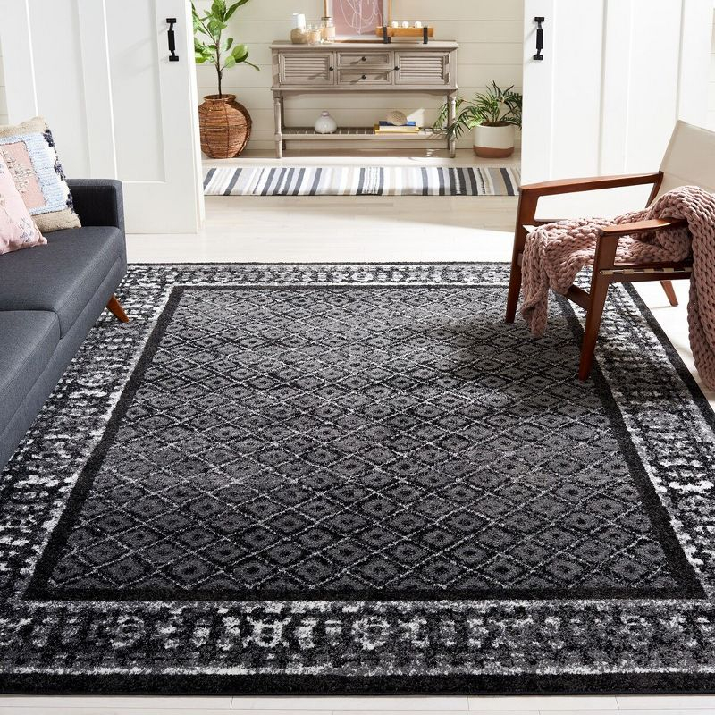 Adirondack ADR110 Machine Made Indoor Area Rug - Black/Silver - 9'x12' - Safavieh