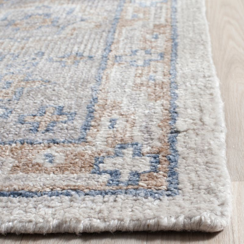 Maharaja MHJ441 Hand Knotted Area Rug - Ivory/Blue - 8'x10' - Safavieh.