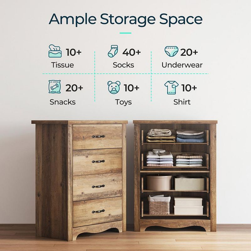 Modern Dresser for Bedroom, 5–8 Drawer Storage Chest with Sleek Design Brown 8 Drawers