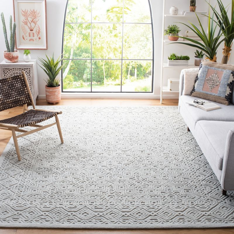 Textural TXT101 Hand Tufted Area Rug - Silver - 6'x9' - Safavieh.