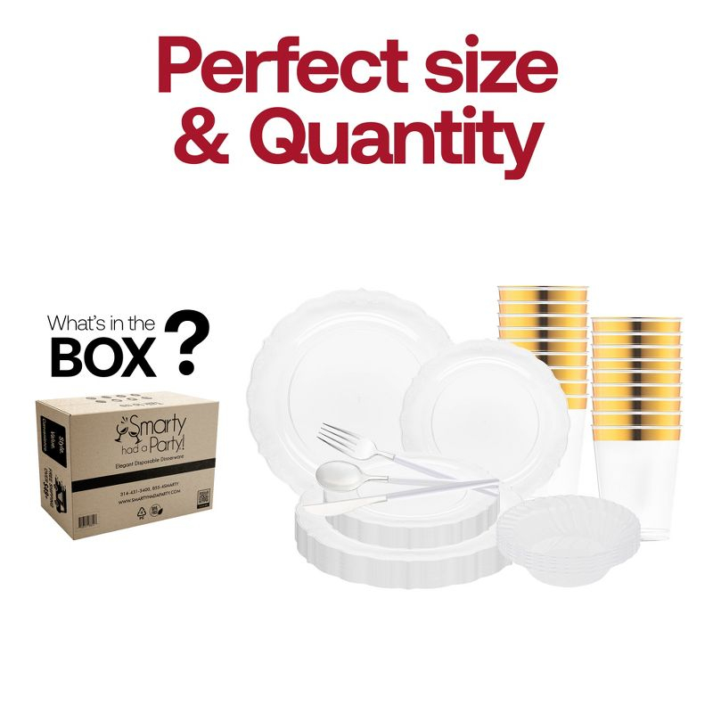 Smarty Had A Party Clear Vintage Plastic Tableware Set - 120 Sets