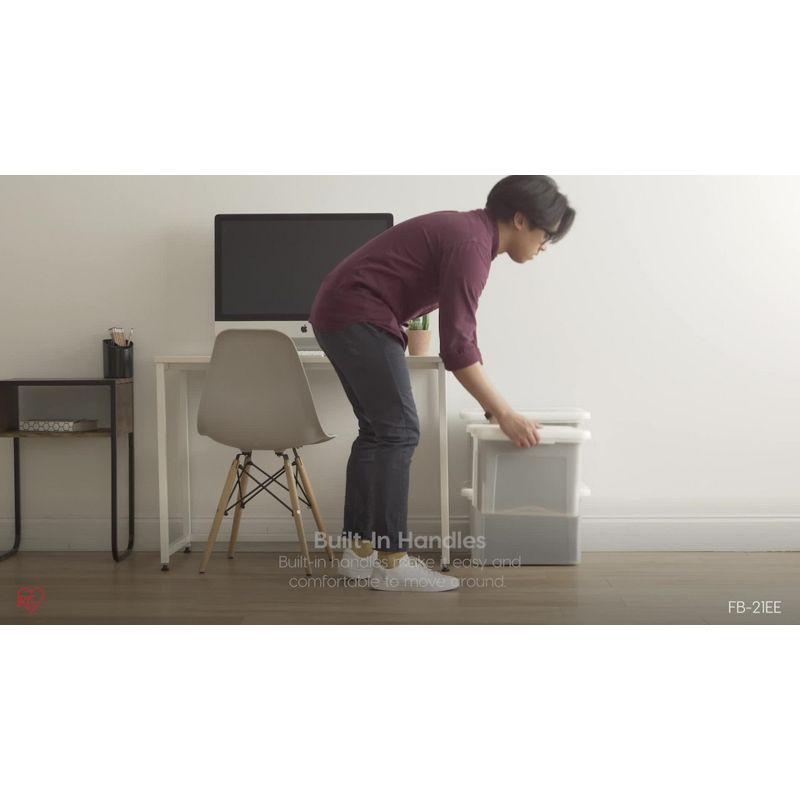 IRIS 32qt 3pk Letter Plastic File Box: Hanging File Folders Storage Bin, File Organizer, Gray, No Assembly Required