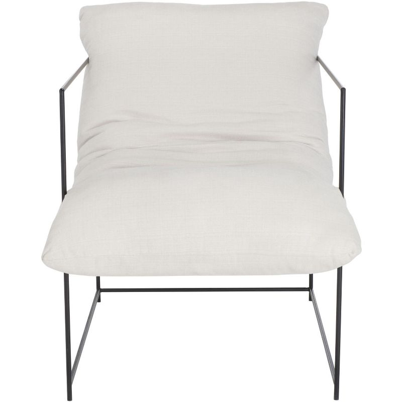 Portland Pillow Top Accent Chair - ACH4511 - Ivory/Black - Safavieh
