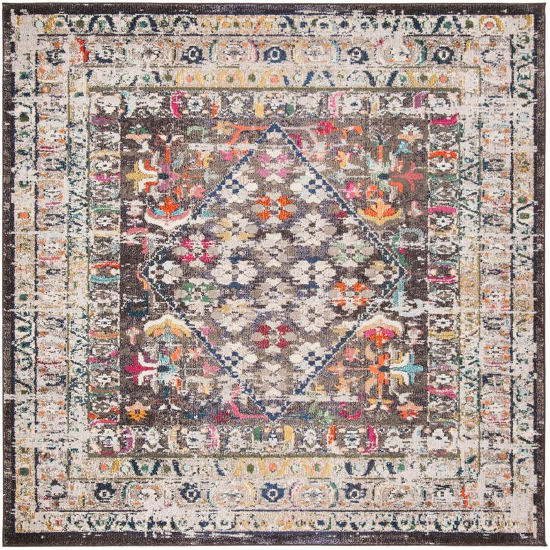 Monaco MNC255 Power Loomed Area Rug - Brown/Grey - 6'7"x6'7" - Safavieh.